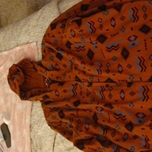 SZ XL - Original Use Button Down Shirt W/Drawstring Hood (Never Worn)